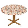 KiuLoam Fall Dark Brown Orange Leaf Round Tablecloth Autumn Thanksgiving