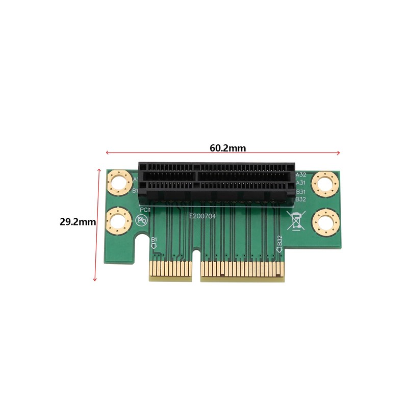 OTOTEC 1PC PCI-E 4X Riser Adapter Compatible with 1U/2U Server