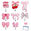 Nurse Badge Reels, Pink Bow Retractable ID Holder with 360°