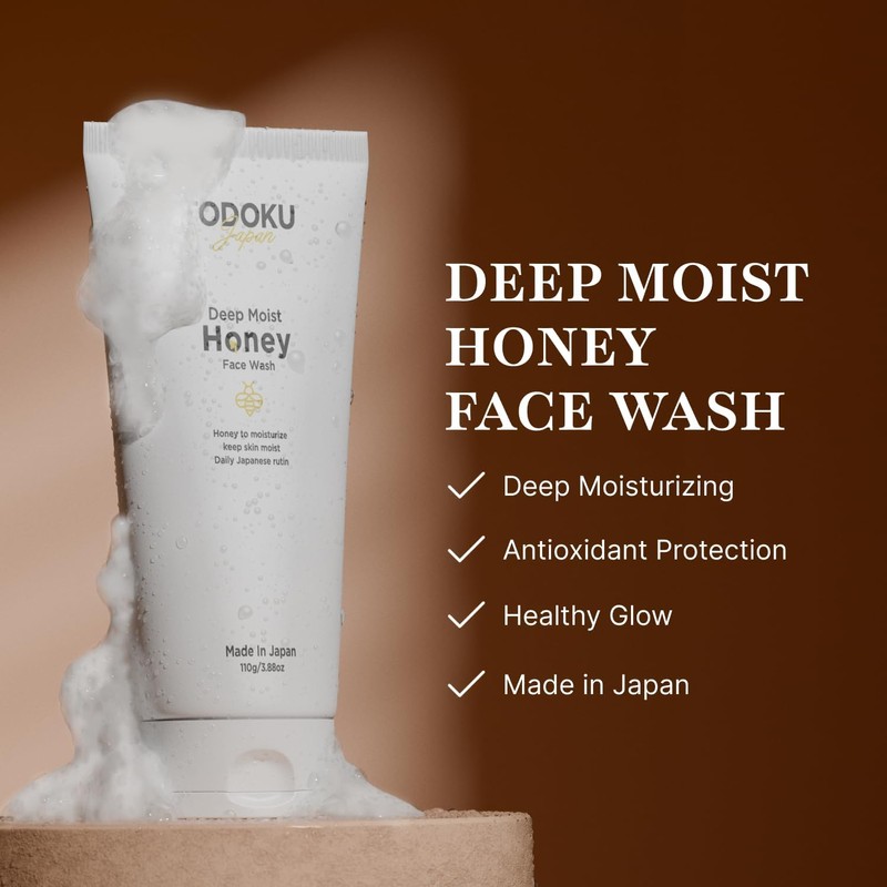 TODOKU JAPAN Deep Moist Honey Face Wash - 10g Travel