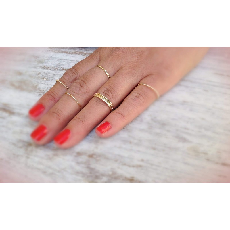 Dainty thin rings,Stacking rings,Set of 4 rings,thin ring,tiny ring,size 8