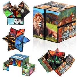 Animal Cube Magic Cube, Infinity Cube, Anti-Stress Cube IQ Puzzle, Infinity Cube Fidget Toy, Magic Cube, Magic Cube Games, Gift Ideas from 6 7 8 9 10 11 Years Boys Girls