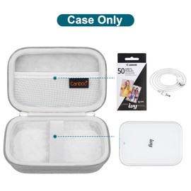Canboc Carrying Case for Canon Ivy 2/ Canon Ivy/Canon Ivy CLIQ+2 CLIQ 2 Mini Photo Printer Mobile Wireless Bluetooth Instant Camera Printer, Mesh Bag fit Photo Paper Cable, Grey