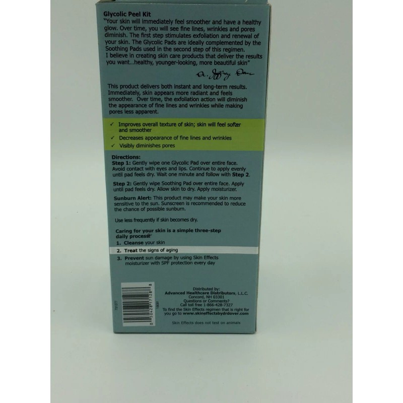 Skin Effects Dr Jeffrey Dover Glycolic & Soothing Pads Peel