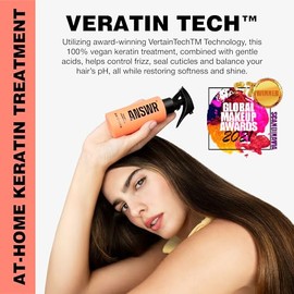 ANSWR Tratamiento capilar con queratina – Tratamiento alisador de queratina de calidad de salón en casa para todo tipo de cabello – Producto antiencre