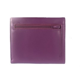 Big Skinny Women's Trixie Leather Tri-Fold Slim Wallet, Holds Up to 30 Cards, Plum Purple
