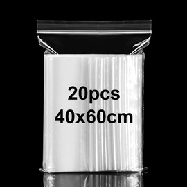 40x60cm Resealable Clear Plastic Ziplock Bags Large Sealed Bag Storage Bag Press Seal Bags Thickening and Durable Grip Seal Bags for Shoes, Blankets, Clothing Storage, 20PCS