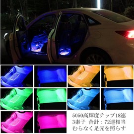 AKI LED Tape, High Brightness, RGB Light, USB Type, Waterproof, 8 Color Switching, Decorative Light, Various Flash Modes, Car Floor, Illumination, Sound Reactive, Indoor/Outdoor, TV Backlight, Remote