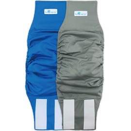 Paw Inspired Male Dog Wraps Washable, Belly Band for Dogs | Washable Dog Diapers, Reusable Male Dog Diapers for Marking (Large (2 ct.), Assorted (White Lining))