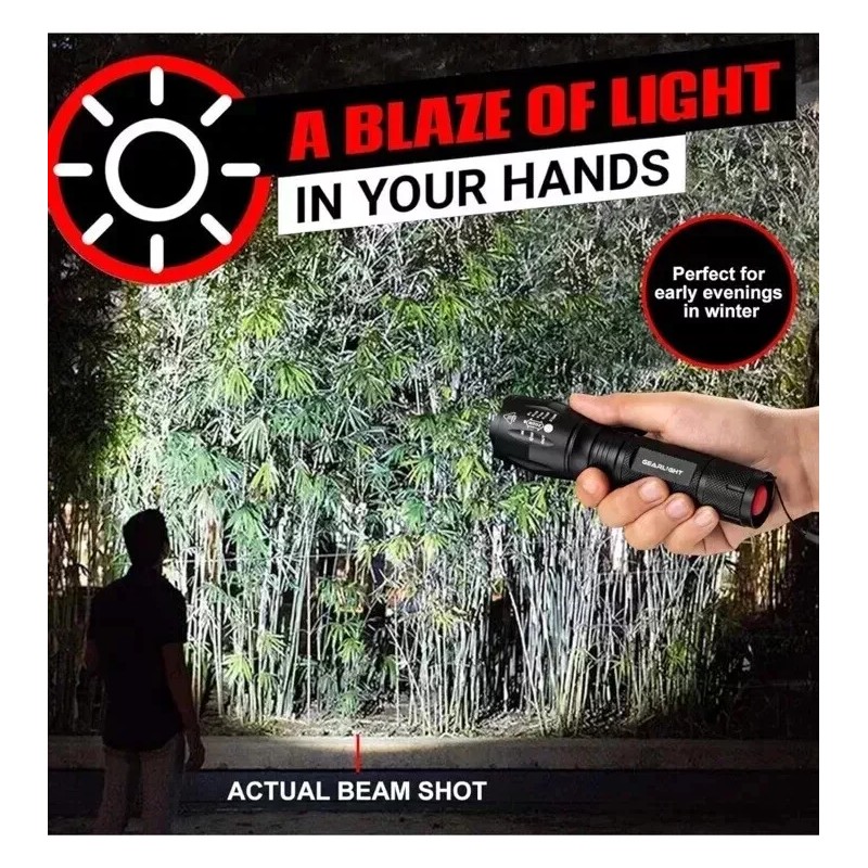 GearLight Gear Light LED Mini Tactical 5Modes Zoomable Aluminum 2X