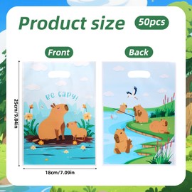 50pcs Capybara Party Favor Bag, Cute Cartoon Candy Bags Animal Theme Party Supplies for Children Boy Girl Birthday Baby Shower Animal Activity