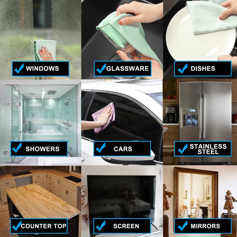 Streak Free Miracle Cleaning Cloths Easy Clean Nanoscale,Fish Scale Microfiber
