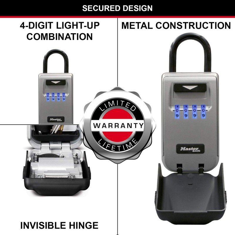 MASTER LOCK Portable Light Up Dial Key Safe with Shackle,
