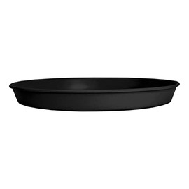 6" Round Prima Saucer - The HC Companies 5.35"x5.35"x0.71" Round Plastic Prima Saucer in Black