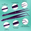 O'Creme Purple Stainless Steel Precision Kitchen Culinary Fine-Tip Tweezer Tongs,