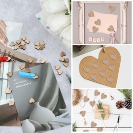 JIYIN Pack of 100 Wooden Hearts Decoration, 1.2 cm Mini Wooden Hearts Decorative Wooden Heart Confetti Wooden Hearts for Crafts for DIY Crafts Wedding Decoration Table Decoration Scatter Decoration