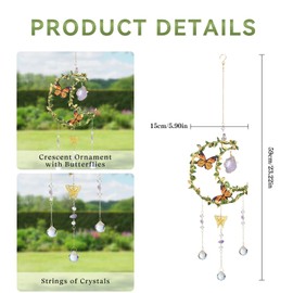 Hanging Crystal Suncatchers with Butterflies, Hanging Garden Suncatchers
