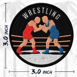 Wrestling Patch for Clothes – Embroidered Iron on Patch for Backpack Jacket - Fabric Sports Patches for Clothes Souvenirs & Gifts ID45095