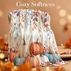 Fall Throw Blanket Soft Cozy Autumn Leaves Pumpkin Blankets and
