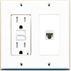RiteAV (2 Gang Decorative 15A GFCI Outlet Cat5e White Wall