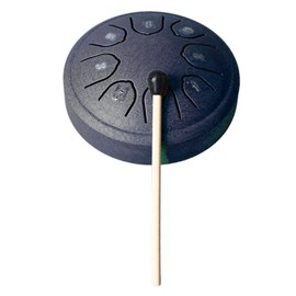 Steel Tongue Drum Rain Drum 4.5 Inch 8 Tone C Key Carbon Steel Mini Tongue Drum Percussion Instrument Handpan Drum for Adult Children Beginner (Navy Blue)