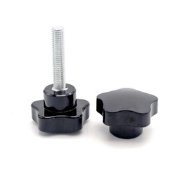 Star Knob Grip M8 x 70mm Female Thread Clamping Knobs Handle Tightening Screw Black
