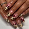 MERVF Long Square Press on Nails Off-white French Tip Fake