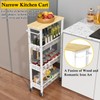 OKZEST Utility Slim Storage Cart, 4 Tier Small Rolling Kitchen