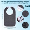Gtziqa 2 Pack Adult Bibs, Black Reusable Cloth Bibs for