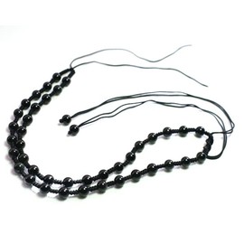 [shylph - Sylph] Obsidian Chain 6mm (45cm) Obsidian Handmade Pendant Cord Adjustable Length, Stone, Cotton