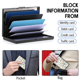 VACGBJPG Metal Credit Card Wallet, RFID Blocking Credit Card Holder with 6 Slot, Mini Slim Hard Card Case, Small ID Case for Women Men, Business Card Holders (Flower Garden Butterfly)
