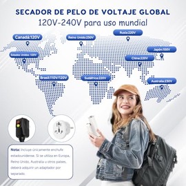 Secadores De Cabello Plegable Alta Velocidad Profesional,Bomidi Secador de Pelo 100000RPM Con 500 Millones Iones Negativos Y Pantalla LED Y Modo...   