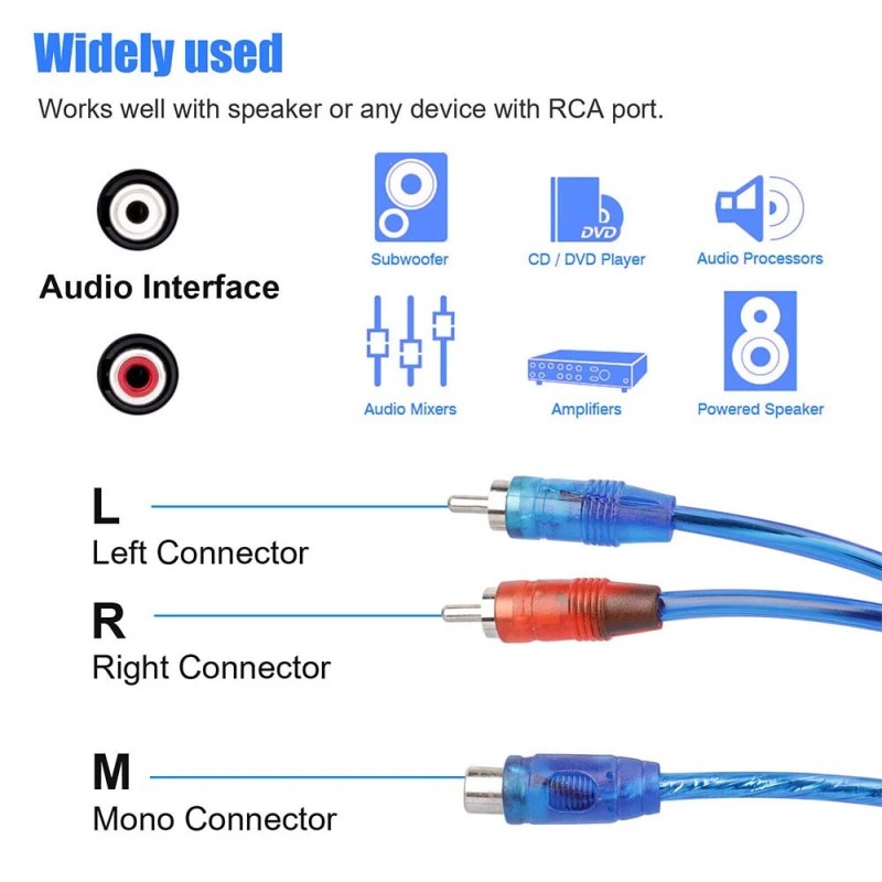 Unbranded 4Pcs RCA Y Splitter Audio Jack Cable Adapter 1