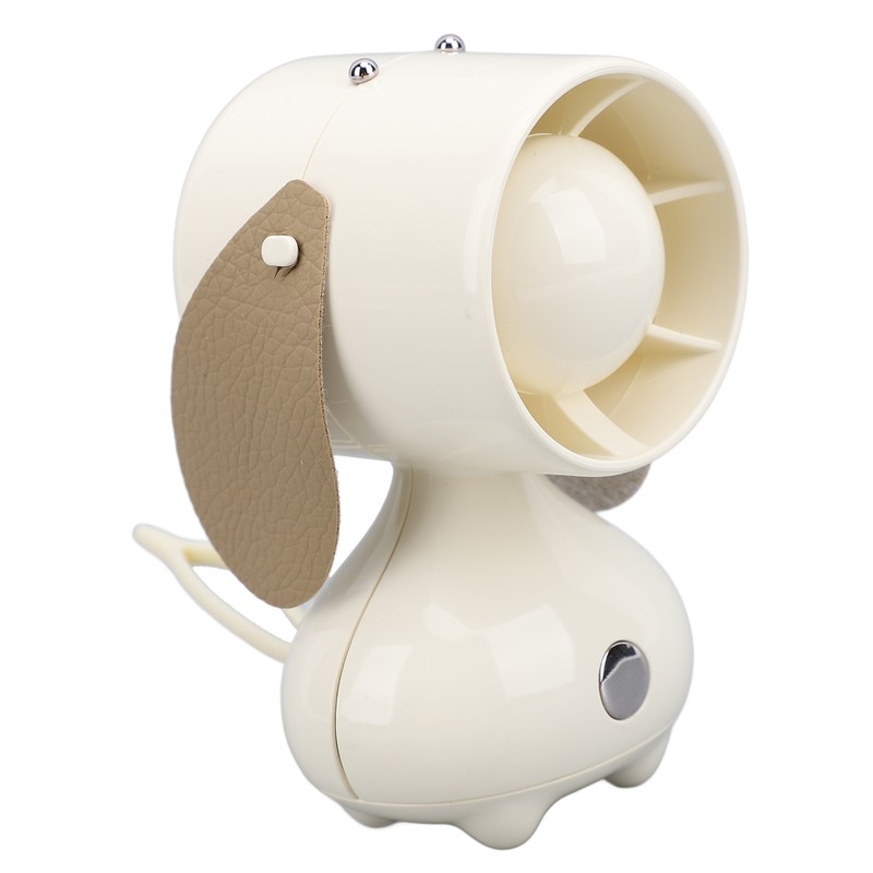 Handheld Fan Cute Cartoon Dog Shaped 3 Speeds Rechargeable Portable