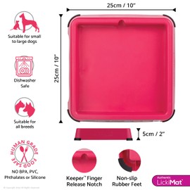 LICKIMAT Keeper Lick Mat Holder for Indoor Use, Colour: Pink