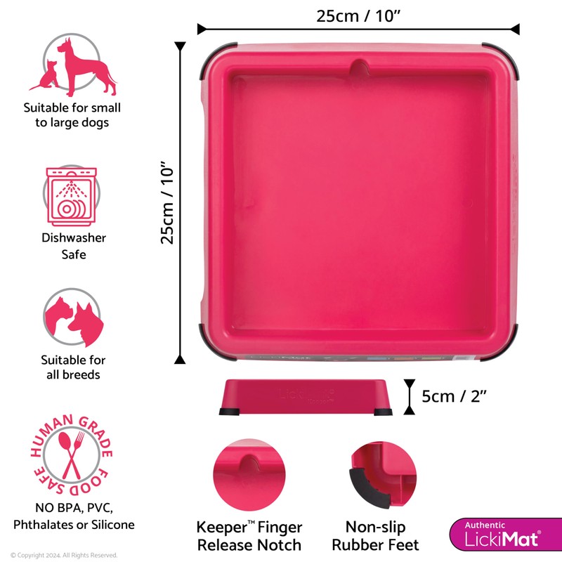 LICKIMAT Keeper Lick Mat Holder for Indoor Use, Colour: Pink