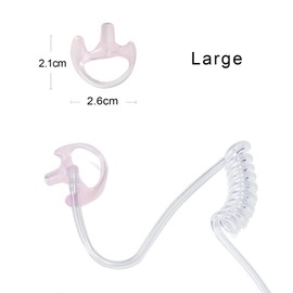 HYSHIKRA Replacement Soft Earmould Earpiece Earbud Air Acoustic Headset Earplug for Walkie Talkie Coil Tube Audio Kits,5 Pairs (Pink, Large)
