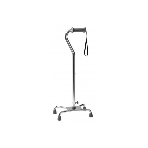 Graham-Field 6125A Lumex Silver Collection Low Profile Quad Cane, Bronze, Ortho-Ease Grip, 8" x 6" Small Base, 300 Lb Weight Capacity, Adjustable Mobility Aid, Pack of 4