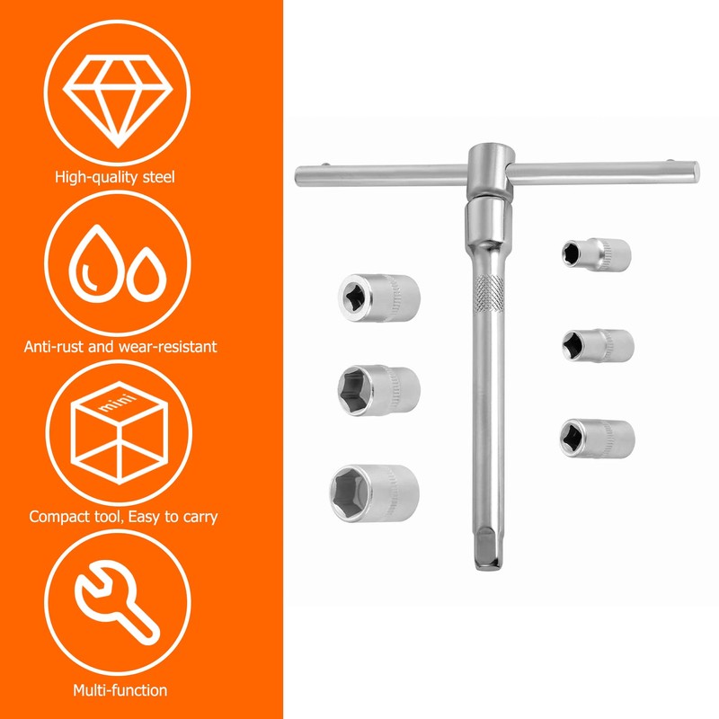 NACHEE Folding Mini T-Handle Socket Set 1/4'' Drive Tool Kit