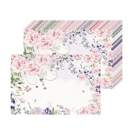 Paper Placemats Disposable 50 Pack Watercolor Flower Disposable Placemats 16x 11 Inch Spring Paper Table Mats for Home Kitchen Dining Table Decoration Wedding Party Supplies