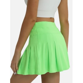 fuinloth Skorts for Women Tennis Skirt with Shorts Ladies Skort Activewear Skirts Pockets Golf Green S
