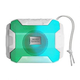 Glowster Bluetooth-Lautsprecher RGB 10 W mit weißem LED-Licht, ideal für Musik und Stimmung auf Partys und Meetings.