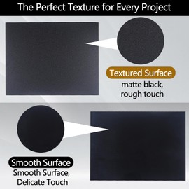 Frddiud Black ABS Plastic Sheet, 6 Pcs 12" x 16" Sided Rigid ABS Sheet (Matte & Textured Finish), DIY Materials Home Decor Handcrafts, Flexible Than Plexiglass Moldable Than Acrylic Sheet