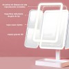 Espejo Maquillaje Luz Tríptica Aumentos 3x/2x Carga Usb/bat