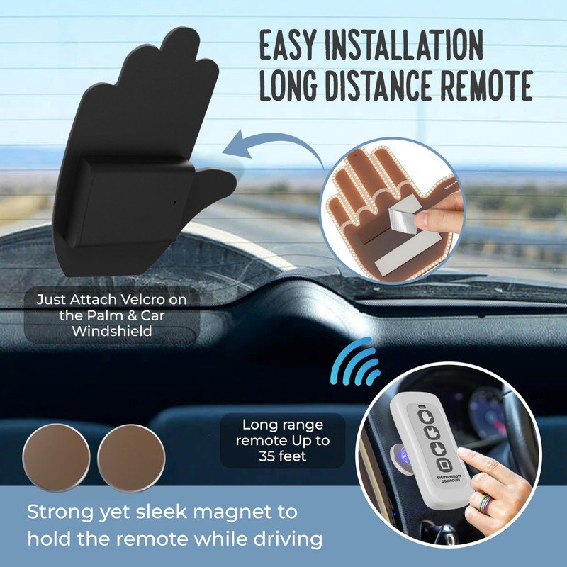 WaveOn Pro Fun Finger Car Light with Remote | Glogesture