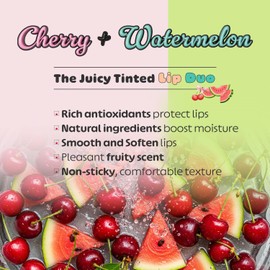 Look At Me Cherry Watermelon Dewy Tinted Lip Balm, Natural Ingredients, Korean Skin Care, Long-Lasting Moisture, Gifts For Women (0.2 fl.oz.)
