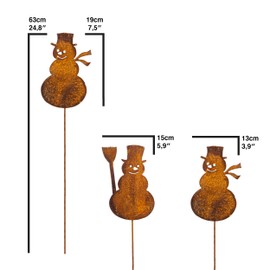 Blümelhuber 2 Small Snowman Decorative Outdoor Garden Stakes - Christmas Decoration - Perfect Garden Decoration Christmas or Christmas Decoration Front Door - Set of 2