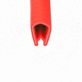Seal Rubber Edge Trim Red - 21/32" U Height x 3/64" - 5/32", 13' Length, PVC/Metal, Car Door Seal Trim