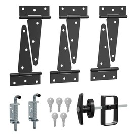 SKYSEN Shed Door Hardware Kit, Complete Set with T-Handle Lock, Barrel Bolts & Hinges.(sdhk)