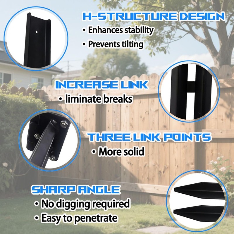 Fence Post Repair Kit, Fence Post Anchor Kit for Repairing